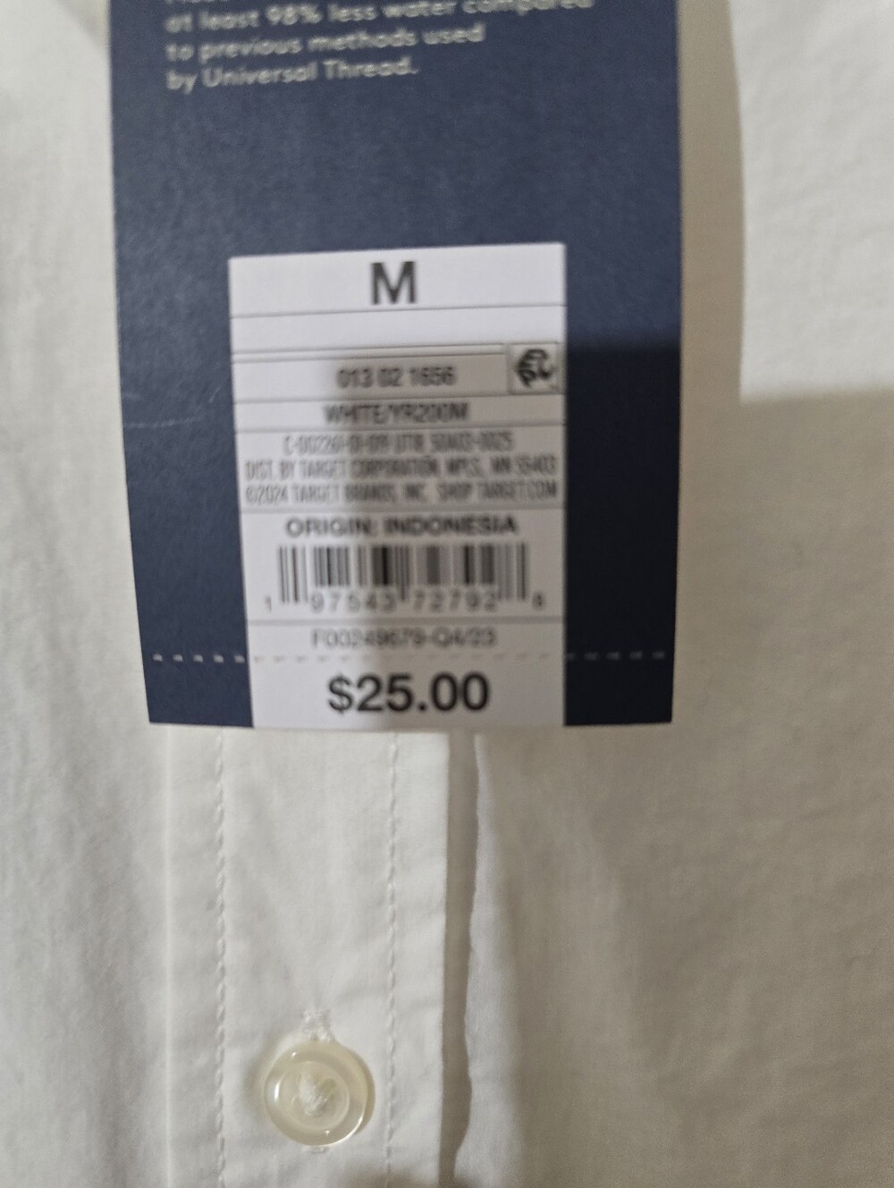 Nwt.Universal Thread Classic Oversized  White Button-Down Tunic Shirt - Picture 5 of 5